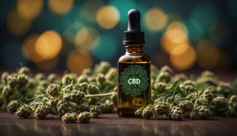 cbd flasche auf tisch