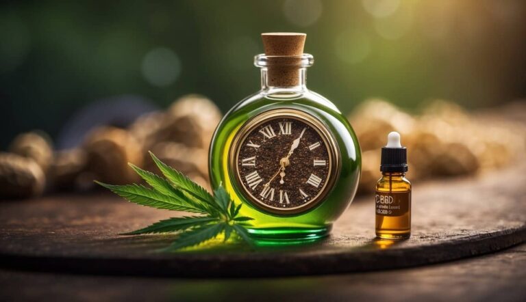 cbd flasche mit uhr