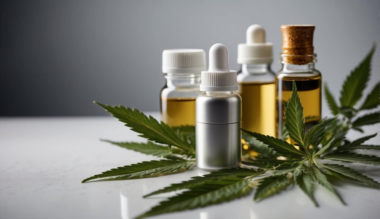 weisser tisch mit cbd produkten
